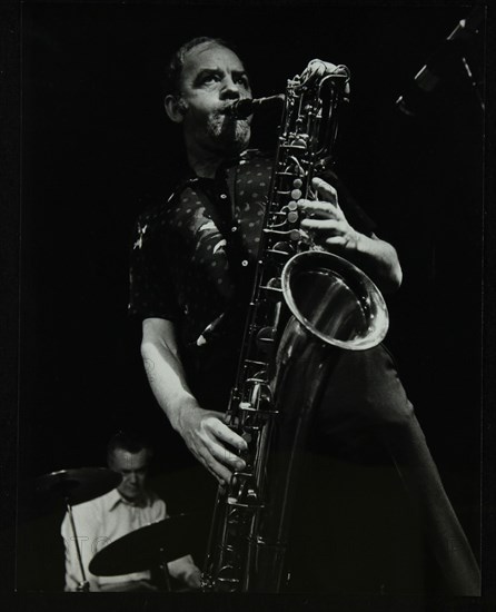 Derek Hogg (drums) and John Barnes (saxophone) playing at The Stables, Wavendon, Buckinghamshire. Artist: Denis Williams