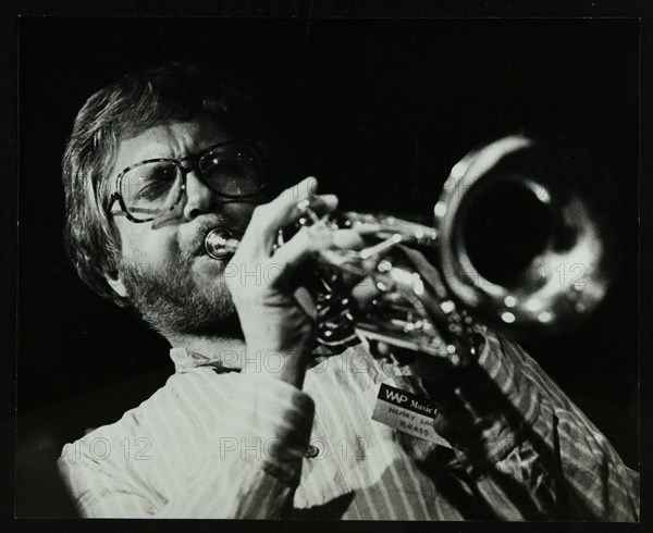 Henry Lowther playing the trumpet at The Stables, Wavendon, Buckinghamshire. Artist: Denis Williams