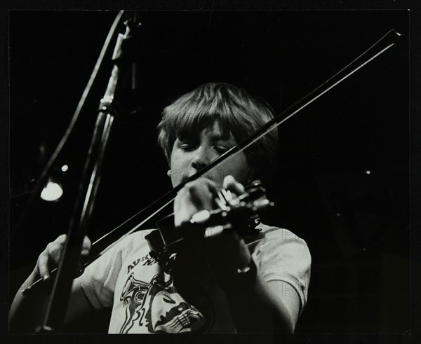 Jazz violinist Christian Garrick playing at The Stables, Wavendon, Buckinghamshire. Artist: Denis Williams