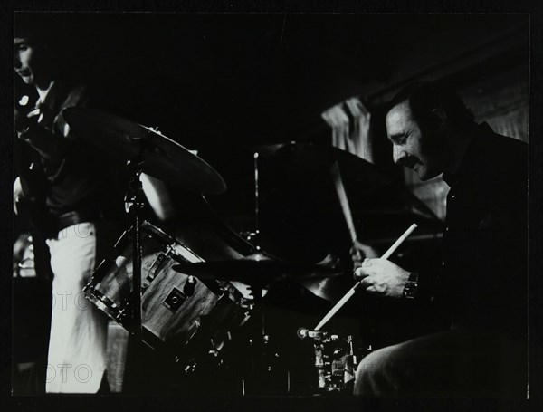 Steve Cook (bass guitar) and Alan Jackson (drums) playing at The Stables, Wavendon, Buckinghamshire. Artist: Denis Williams