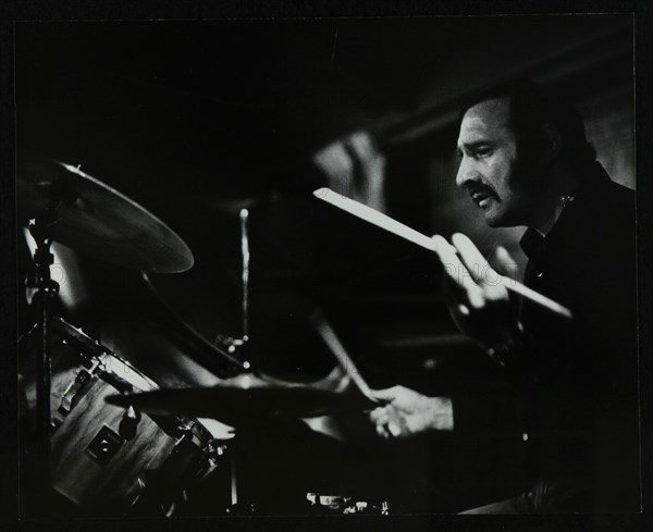 Drummer Alan Jackson playing at The Stables, Wavendon, Buckinghamshire. Artist: Denis Williams