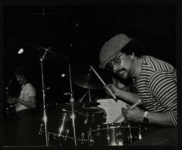 Brian Abrahams and Chris Hunter on stage at The Stables, Wavendon, Buckinghamshire. Artist: Denis Williams