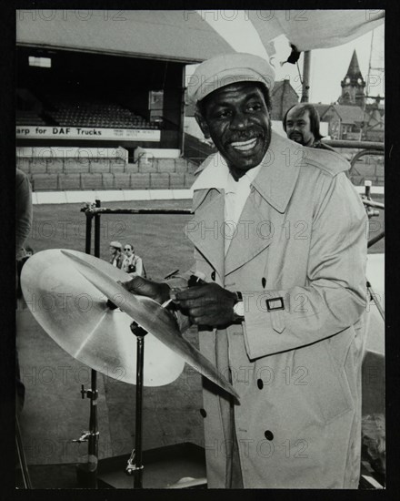 Drummer Mickey Roker at the Newport Jazz Festival, Ayresome Park, Middlesbrough, 1978. Roker was pla Artist: Denis Williams