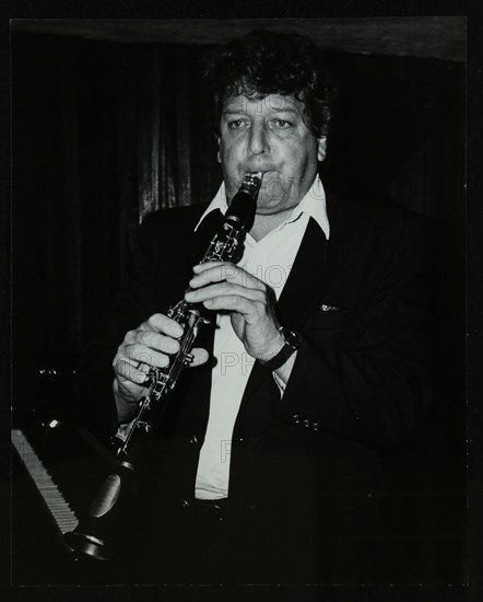 Clarinetist John Denman playing at the Bass Clef, London, 1985. Artist: Denis Williams