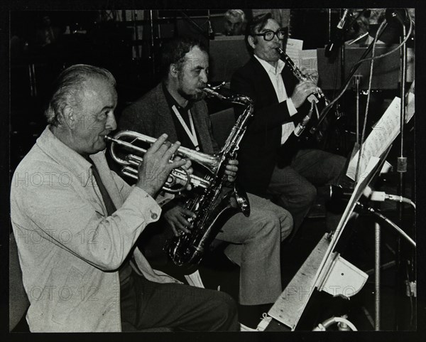 Kenny Baker, Danny Moss, and Henry Mackenzie at the BBC recording studios, London, 22 April 1982. Artist: Denis Williams