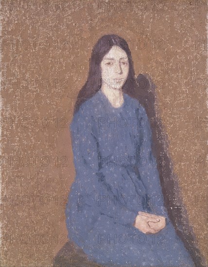 'Girl in a blue dress', 1900-1935. Artist: Gwendolen Mary John