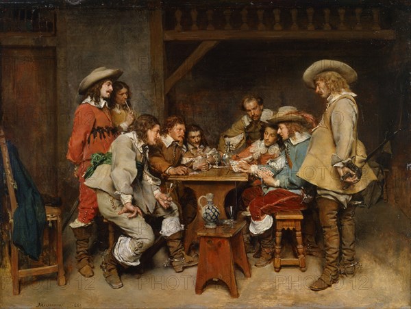 'Innocents and card sharpers', 1861. Artist: Jean Louis Ernest Meissonier.