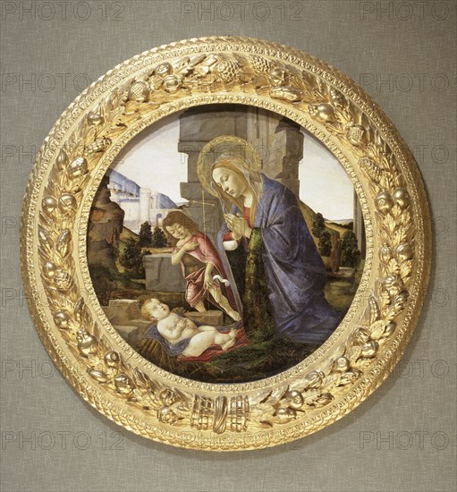 'Virgin adoring the child with the young St John the Baptist', late 15th century. Artist: Sandro Botticelli.