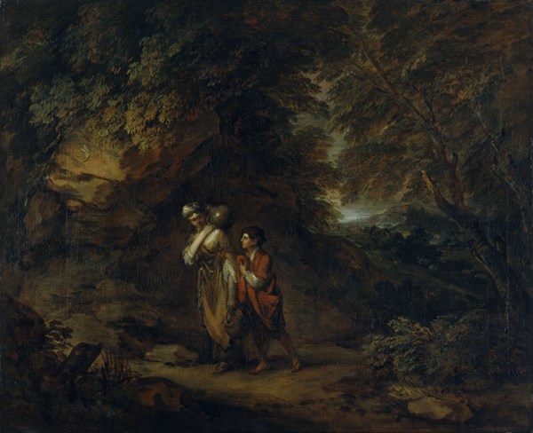 'Rocky landscape with Hagar and Ishmael', c1788. Artist: Thomas Gainsborough.