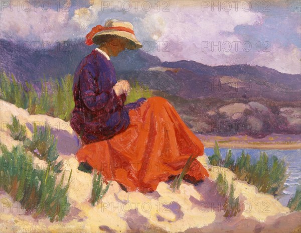 'The red dress', 1893-1934. Artist: Christopher Williams