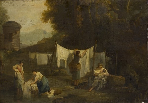 'The bleaching grounds (Peasants washing linen)', 1754-1802. Artist: George Romney.