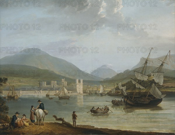 'Caernarvon Castle and bay', c1780-1810. Artist: Nicholas Pocock