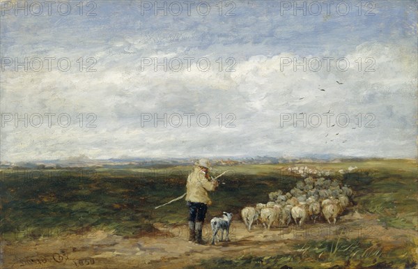 'The shepherd:Return of the flock', 1850. Artist: David Cox the elder.
