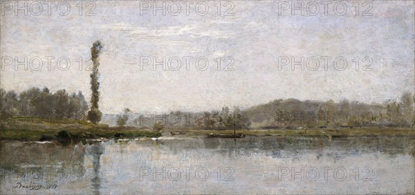 'Morning on the Oise, Auvers', 1837-1878. Artist: Charles Francois Daubigny.