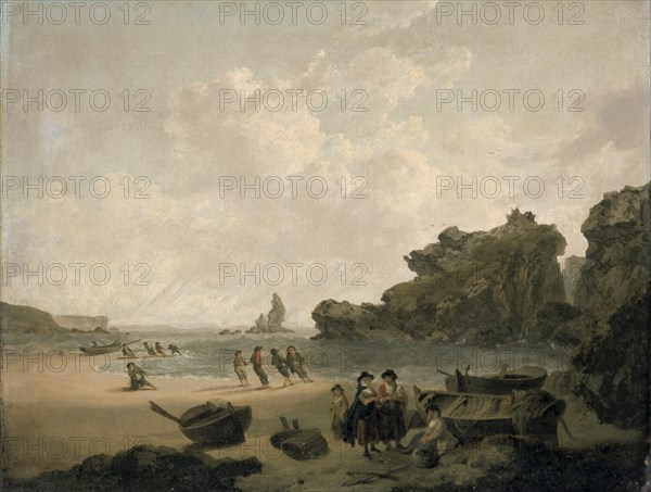 'The Stack Rock', 1793-94. Artist: Julius Caesar Ibbetson.