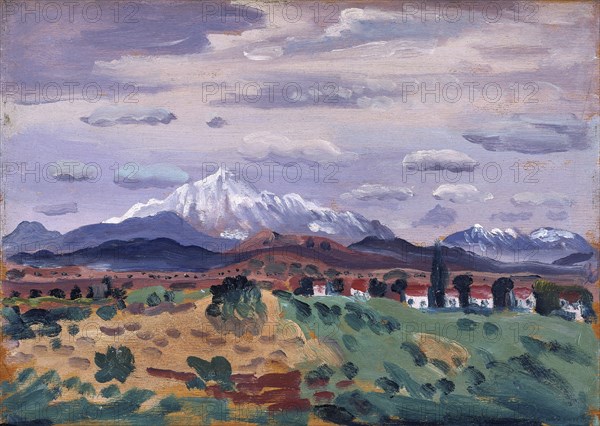 'Canigou in snow', 1908-1914. Artist: James Dickson Innes