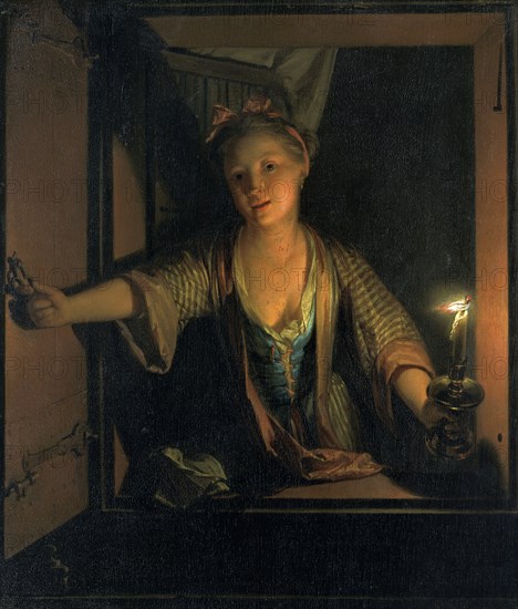 'A girl at the window', 1663-1700. Artist: Godfried Schalcken.