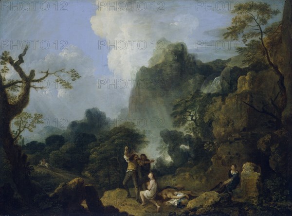 'Landscape with Banditti: the murder', 1723-1782. Artist: Richard Wilson.