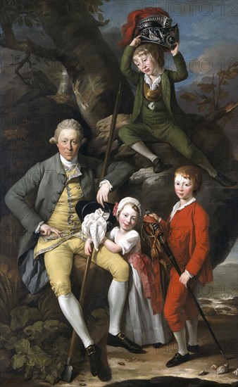 'Henry Knight of Tythegston, (1738-1772) with his children', 1770. Artist: Johan Zoffany.