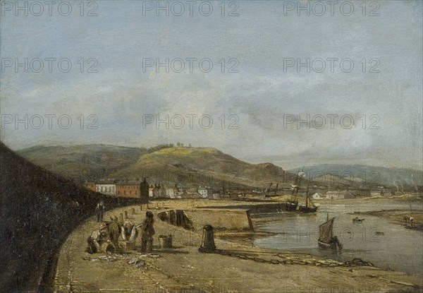 'Swansea from the west pier', 1820. Artist: George Orleans De La Motte