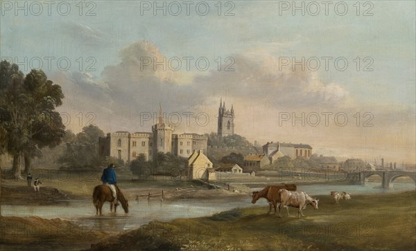 'Cardiff from the West', 1820-1874. Artist: Alexander Wilson.