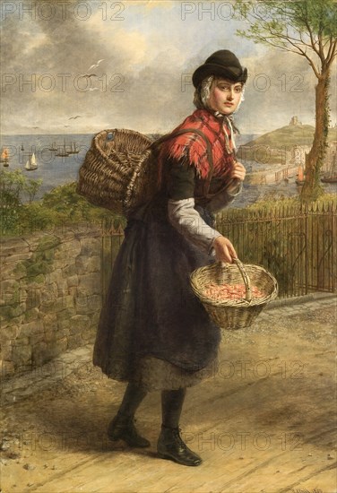 'Tenby prawnseller', 1839-1909. Artist: William Powell Frith.