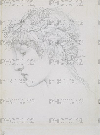 'Head crowned with leaves', 1897. Artists: Sir Edward Coley Burne-Jones, Edward Burnes-Jones.