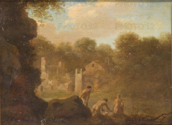 'Landscape with Nymphs bathing', 1606-1667. Artist: Cornelis van Poelenburgh.