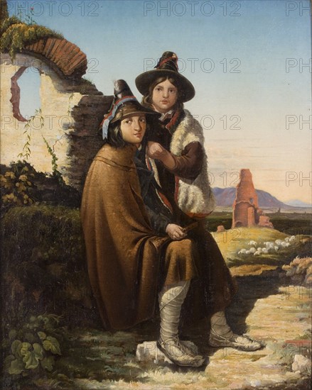 'Italian goatherds', 1820-1885. Artist: Penry Williams.