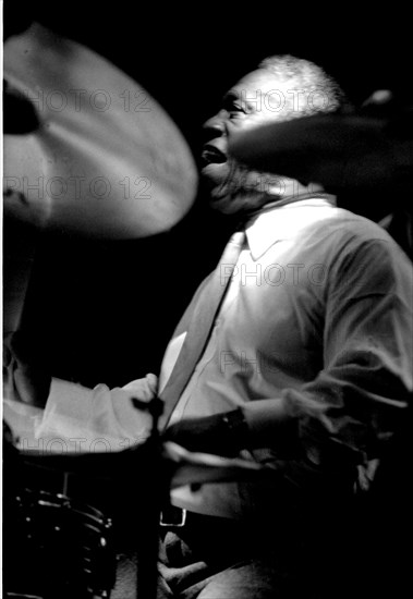 Art Blakey, Ronnie Scott's, London, 1984.  Artist: Brian O'Connor.