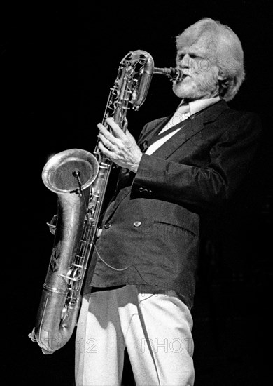 Gerry Mulligan, Royal Festival Hall, London, 1988. Artist: Brian O'Connor.