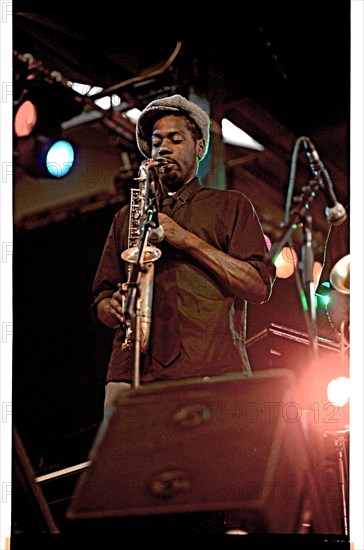 Soweto Kinch, Brecon, 2005.   Artists: Brian O'Connor, Soweto Kinch.