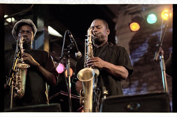 Soweto Kinch, Denys Baptiste, Brecon, 2005. Artist: Brian O'Connor.