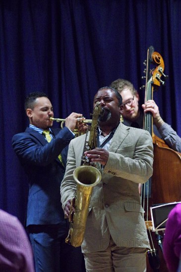 Denys Baptiste and Allessio Phelps, Watermill Jazz Club, Dorking, Surrey, 2014. Artist: Brian O'Connor.
