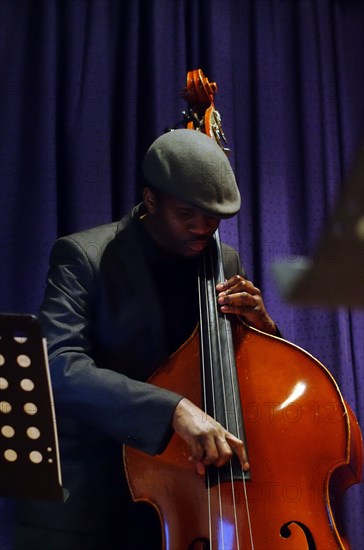 Daniel Casimir, bassist, Watermill Jazz Club, Dorking, Surrey, 2013. Artist: Brian O'Connor.