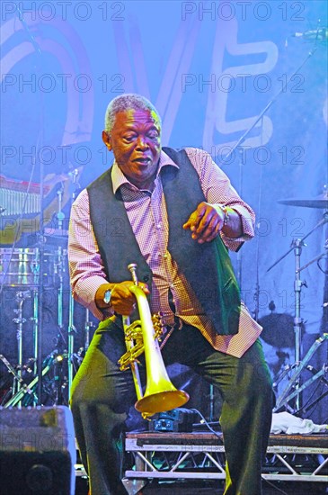 Hugh Masekela, Love Supreme Jazz Festival, Glynde Place, East Sussex, 2015. Artist: Brian O'Connor.