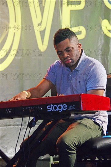 Sullivan Fortner, Love Supreme Jazz Festival, Glynde Place, East Sussex, 2015. Artist: Brian O'Connor.