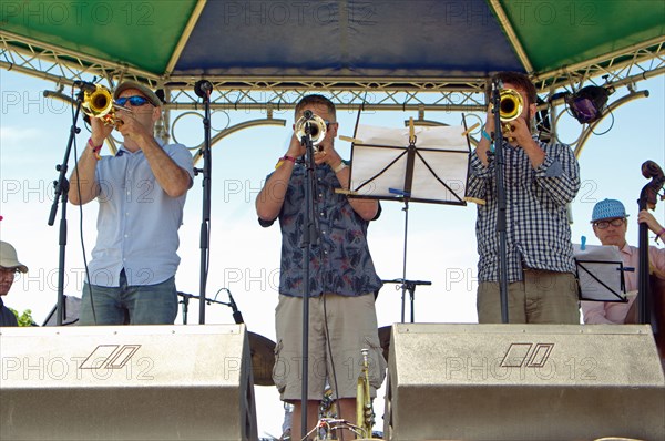 Gabriel Garrick, Chris Coull, Jack Kendon, Love Supreme Jazz Festival, Glynde Place, East Sussex, 20 Artist: Brian O'Connor.