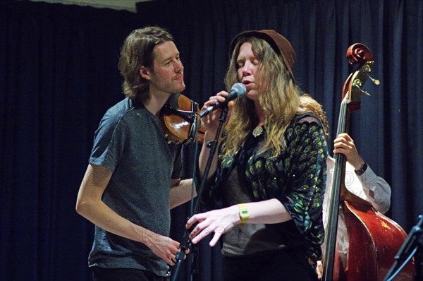 Thomas Gould and Louisa Jones, Watermill Jazz Club, Dorking, Surrey, August 2015. Artist: Brian O'Connor.