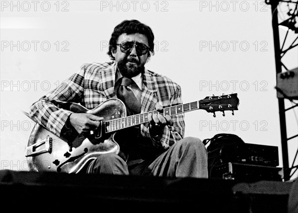 Barney Kessel, Capital Jazz Festival, Knebworth, Herts, July 1982. Artist: Brian O'Connor.