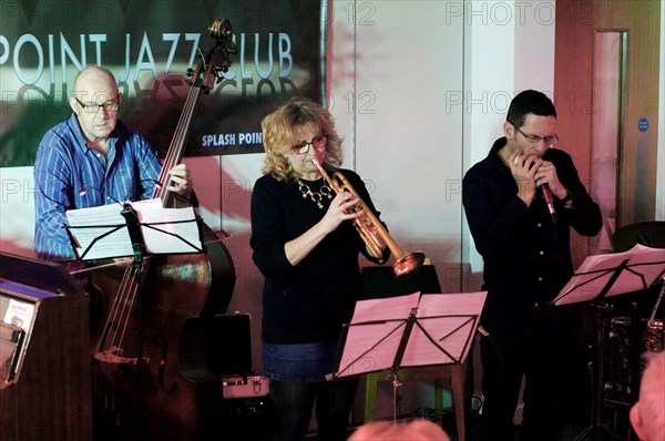 Adam Glasser, Nigel Thomas and S Richardson, Seaford Head Golf Club, Feb 2016. Artists: Brian O'Connor, Nigel Thomas.