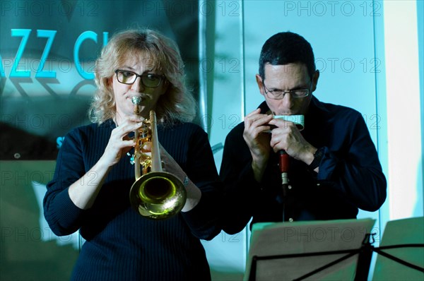 Sue Richardson and Adam Glasser, Seaford Head Golf Club, Seaford, Feb 2016. Artist: Brian O'Connor.