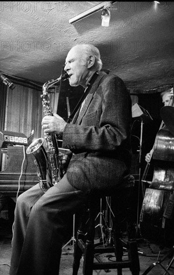 Herb Geller, Bass Clef, London, April 1990. Artist: Brian O'Connor.