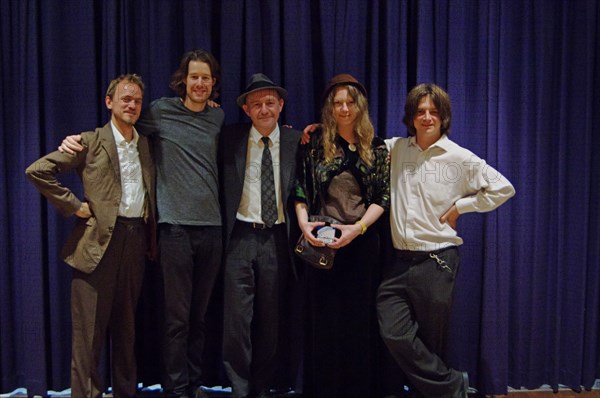 Louisa Jones, D O'Brien, T Gould JM Fagon and E Bleach, Watermill Jazz Club, Dorking, Surrey, 2015. Artist: Brian O'Connor.