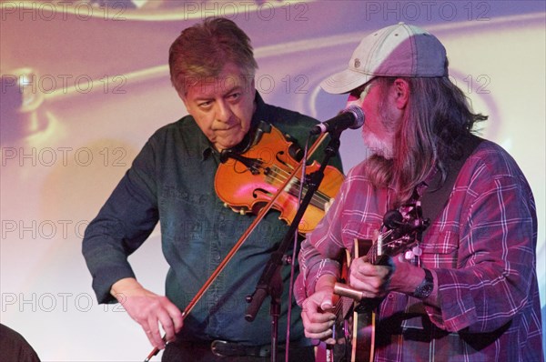 Mike Piggott with Jim Crawford, Crawley Blues Festival, Hawth, Crawley, Oct 2015. Artist: Brian O'Connor.