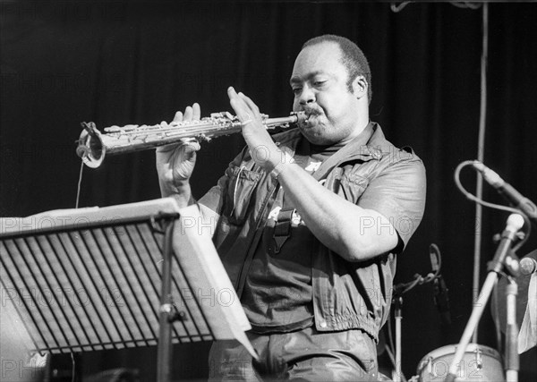 Nathan Davis, Pendley Jazz Festival, Hertfordshire, England, July 1985. Artist: Brian O'Connor.