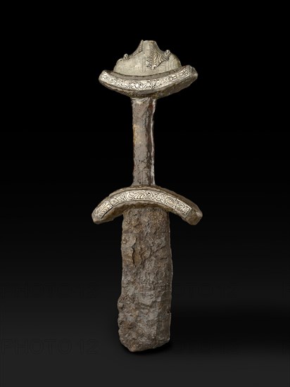 Sword fragment and hilt (The Abingdon Sword), Late Anglo-Saxon Period (Britain) (850-1066). Artist: Unknown.