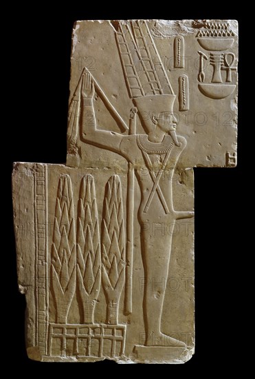 Two sculptured blocks showing Min, XVIIth Dynasty (c1630 BC-c1540 BC). Artist: Unknown.