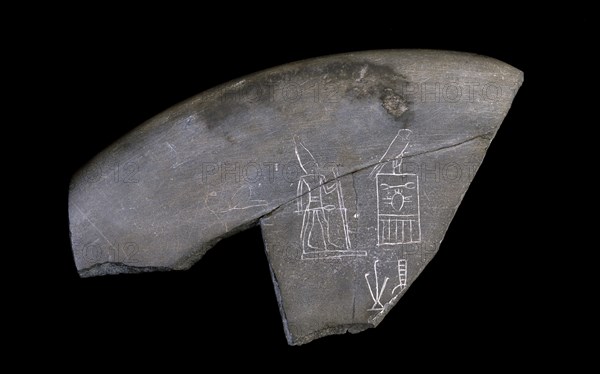 Fragment of inscribed stone bowl, c3285 BC. Artist: Unknown.