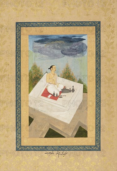 Prince Ram Singh of Amber at worship, painting c1660. Artist: Unknown.